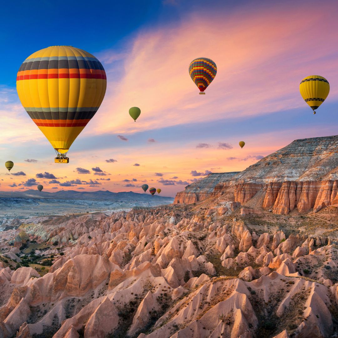 Hot Air Balloons in Red Valley Goreme